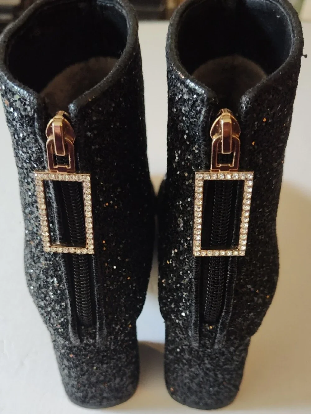 Women's Black Glitter Ankle Boots